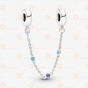 Pandora Triple Blue Stone Safety Chain